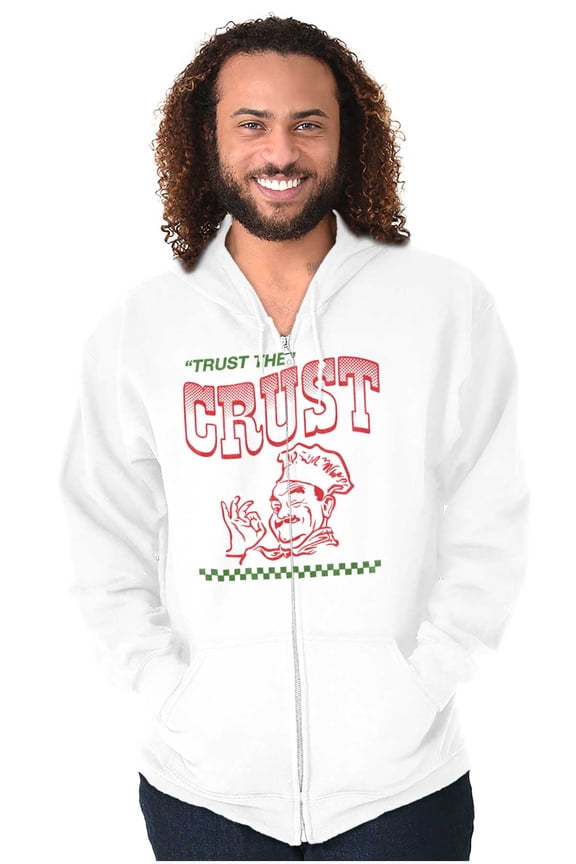 Trust Crust Cool Pizza Lovers Zip Up Hoodie Men's Women's Brisco Brands S