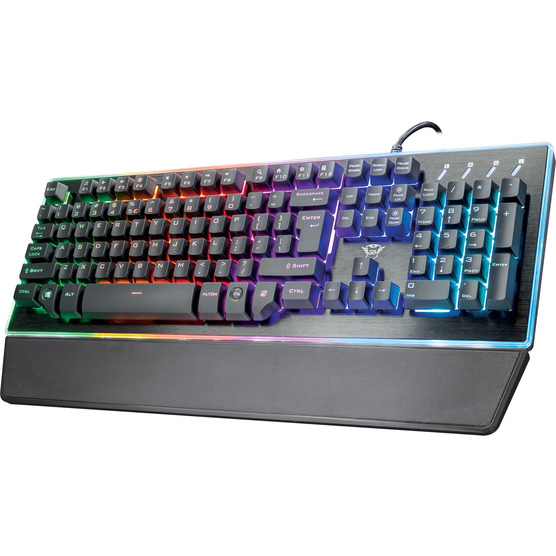 Trust Convex Keyboard IT Tastiera USB Full Size | Ergonomica Con Tasti Curvi E Profilo Resistente Agli Spruzzi | Cablata Per PC