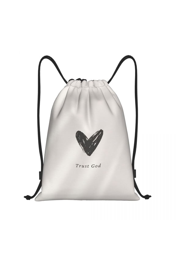 Trust God Always Drawstring Backpack Sports Gym Sackpack With Water Resistant String Bag For Women Men