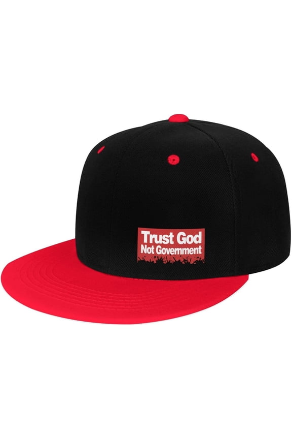 Trust God Not Government Flat Bill Hats Contrast Hip Hop Baseball Cap Unisex Snapback Rock Caps