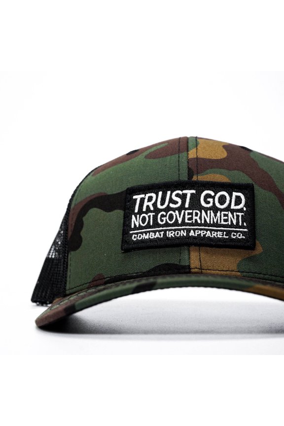 Trust God. Not Government. Mid-Profile Mesh Snapback Bdu Camo / Black