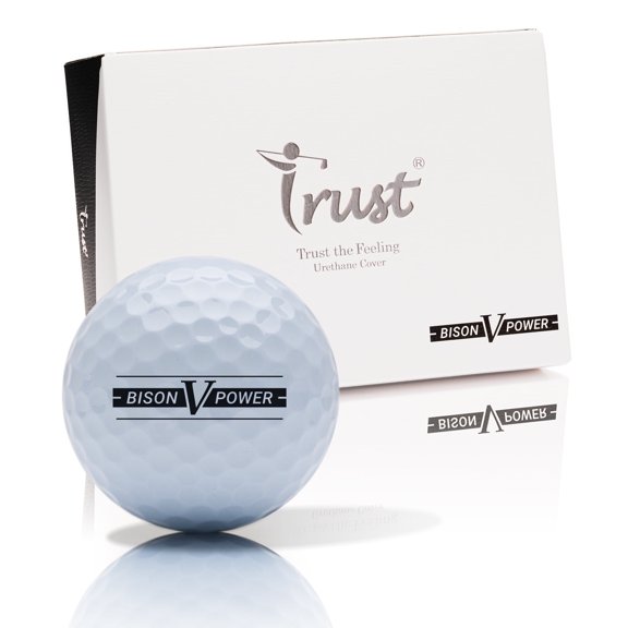 Trust Golf Ball, Bison V Power, 2024 K9 Model, Designed for Pros and Low Handicappers, for Swing Speed Under 105 MPH, Soft Feeling, Straight and Max Distance, Urethane Cover, White - 12 Balls