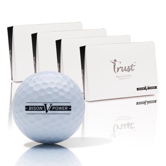 Trust Golf Ball, Bison V Power, 2024 K9 Model,Designed for Pros and Low Handicappers,for Swing Speed Under 105 Mph, Soft Feeling, Straight and Max Distance, Urethane Cover (White-48 Balls)