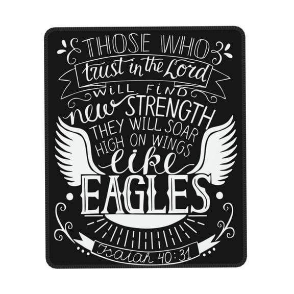 Trust In Lord Powerful Quotes Gaming Mouse Pad 7.9 x 9.5 in Rectangle Computer Mousepad Mat Non-Slip Rubber Base for Office Laptop PC