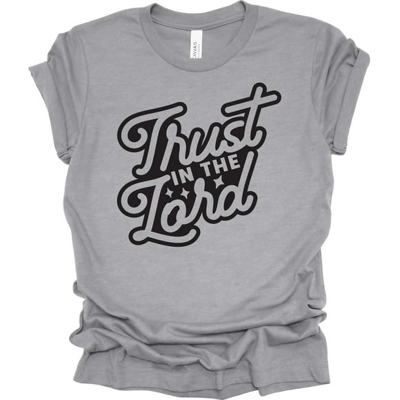Trust In The Lord Christian Unisex Ladies Design Christian T-shirt Graphic Tee-Sports Grey-4xl