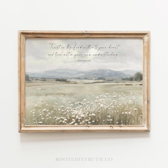 Trust In The Lord Christian Wall Art Print, Scripture Prints, Bible Artwork, Religious Home Decor, Jesus, Proverbs