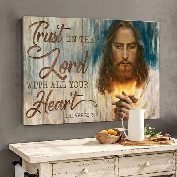 Trust In The Lord With All Your Heart Proverbs 3 5 Home Decor Vintage Art Print Cute Birthday Gift Wall Art