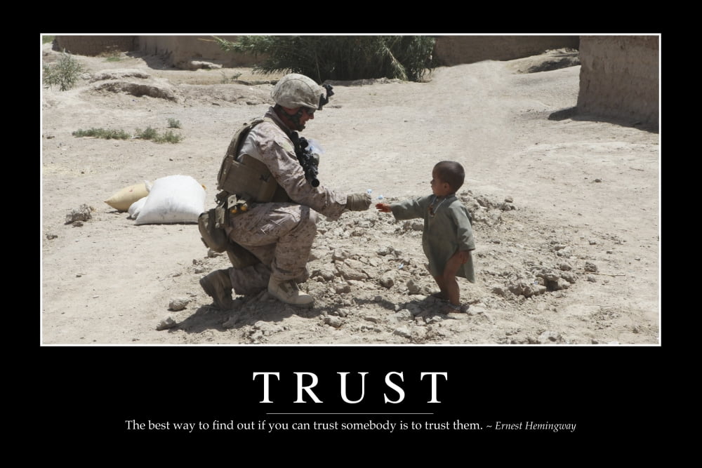 Trust Inspirational Quote and Motivational Poster Canvas Art - Stocktrek Images (34 x 23)