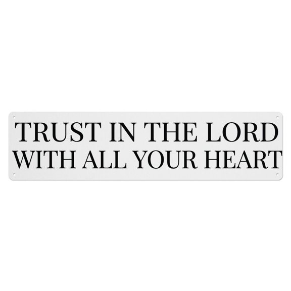 Trust Lord Heart Scripture Vintage Metal Tin Sign Plaque Wall Decor for Cafe, Club, Garden Metal Poster 4x16Inch