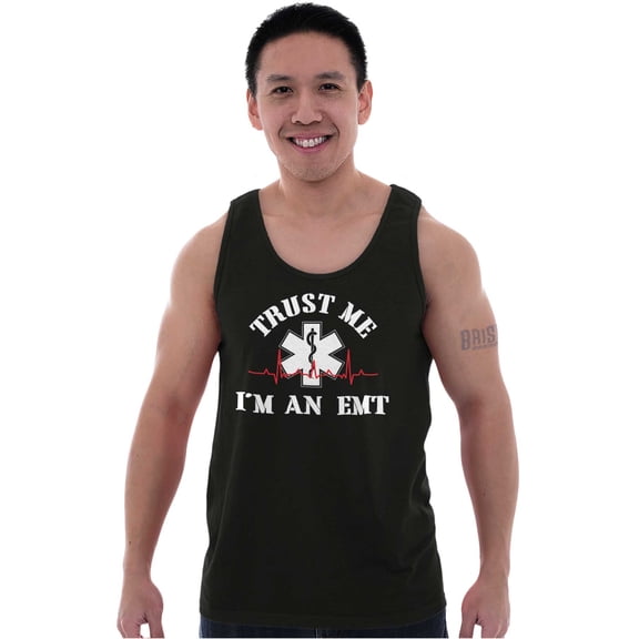Trust Me An EMT Emergency Medical Tech Plus Size Graphic Tank Top Brisco Brands 2X