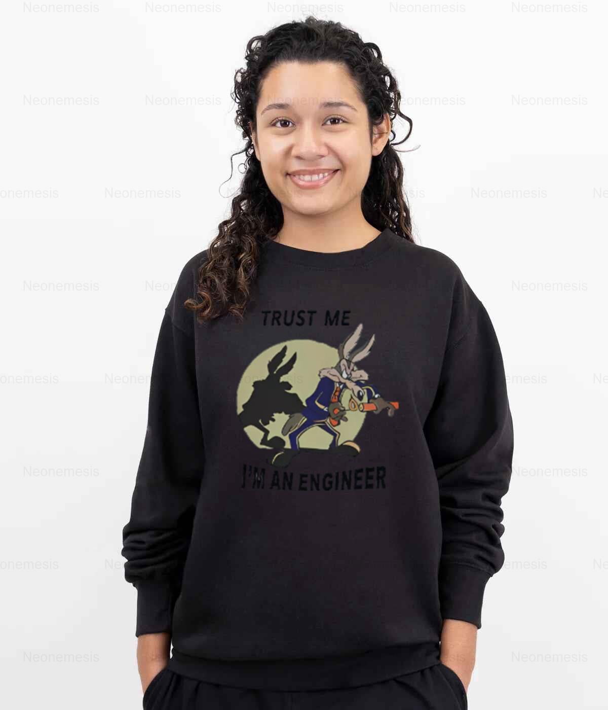 T-Shirt Humoristique "Trust Me I Am An Engineer" Avec Coyote - Coton - Multicolore - Taille ? - Neuf Avec étiquettes
