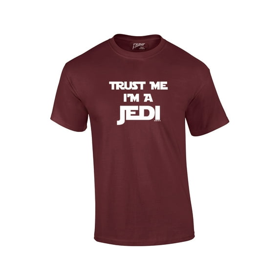 Trust Me I'm A Jedi Short Sleeve T-shirt Funny Retro Humorous Saracastic -Maroon-6Xl