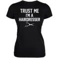 thumbnail image 1 of Trust Me Im A Hairdresser Black Juniors Soft T-Shirt - Medium, 1 of 1