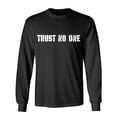 thumbnail image 1 of Trust No One Sarcastic Humor Novelty Men's Long Sleeve Shirts, 1 of 3