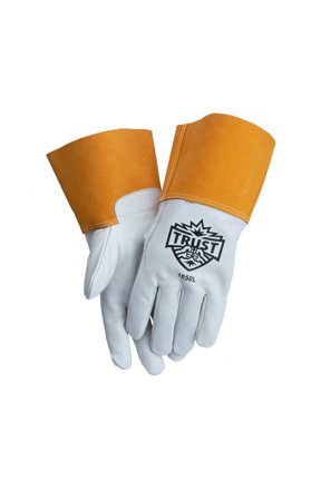 Top Grain Mig Welding Gloves White And Brown Xl