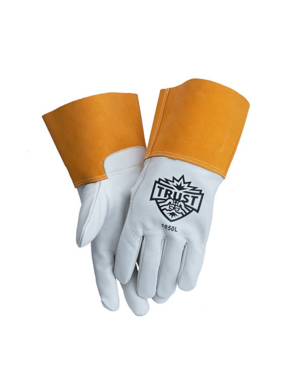 Top Grain Mig Welding Gloves White And Brown Xl