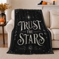 thumbnail image 1 of Trust Stars Celestial Design, Cozy Typography Art Scene, Warm Flannel Blanket for Living Room and Reading Nook, Art Lovers Housewarming Gift, Artistic Home Decor, 1 of 9