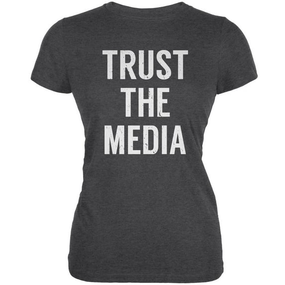 Trust The Media Inspired By Michael Stipe Dark Heather Juniors Soft T-Shirt - Medium