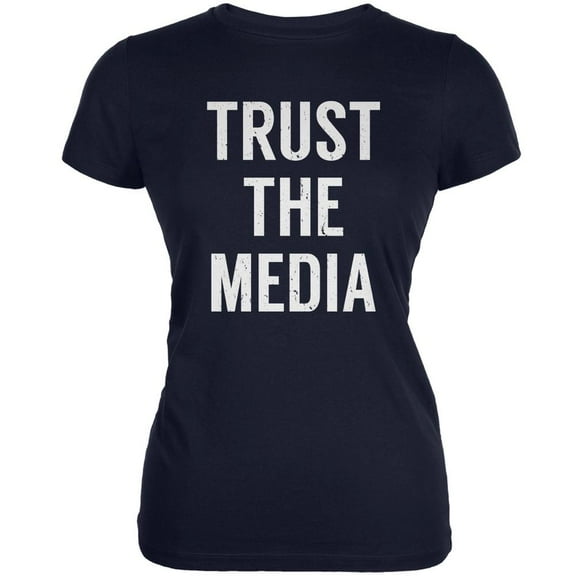 Trust The Media Inspired By Michael Stipe Navy Juniors Soft T-Shirt - X-Large