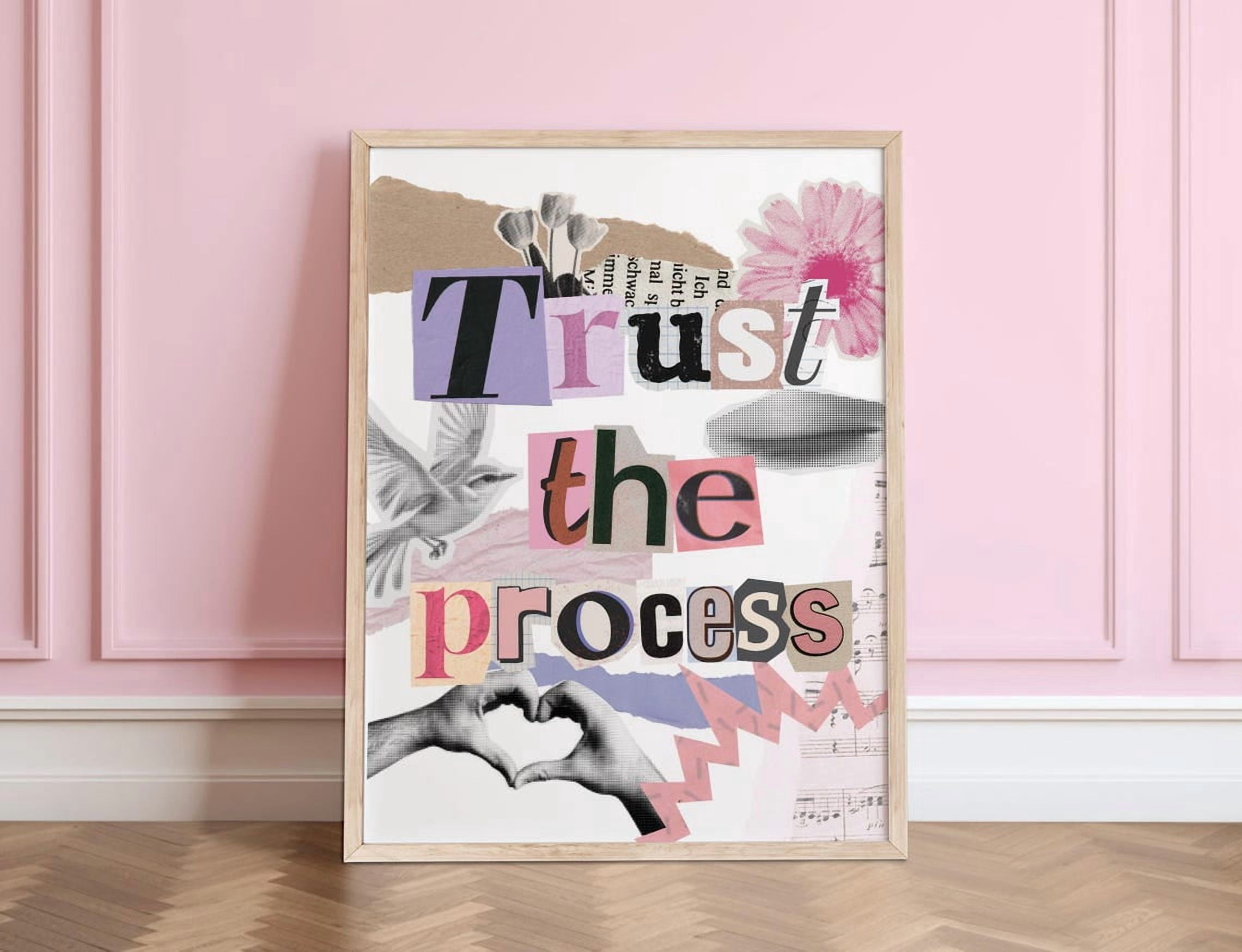Office Communication Process Trust The Process Mixed Media Collage Quote Poster, Manifestation ...
