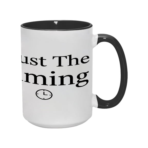 "Trust The Timing" 15oz Inspirational Ceramic Mug - Double-Sided & Durable Drinkware for the Patient-Minded