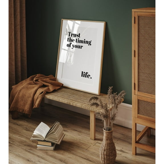 Trust The Timing Motivational Art, Unframed Paper Print Size 8x12