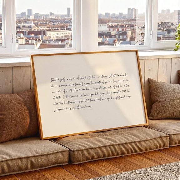 Trust Thyself Ralph Waldo Emerson Quote Print Self Reliance Literary Poster Philosophy Wall Art Reflective Quote Decor