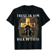 GZPW Trust Walk by Faith Christian Religious Sayings Graphic Men T-Shirt
