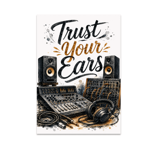 Trust Your Ears Wall Art - Audio Engineer Enthusiast - 13x19 Poster Print