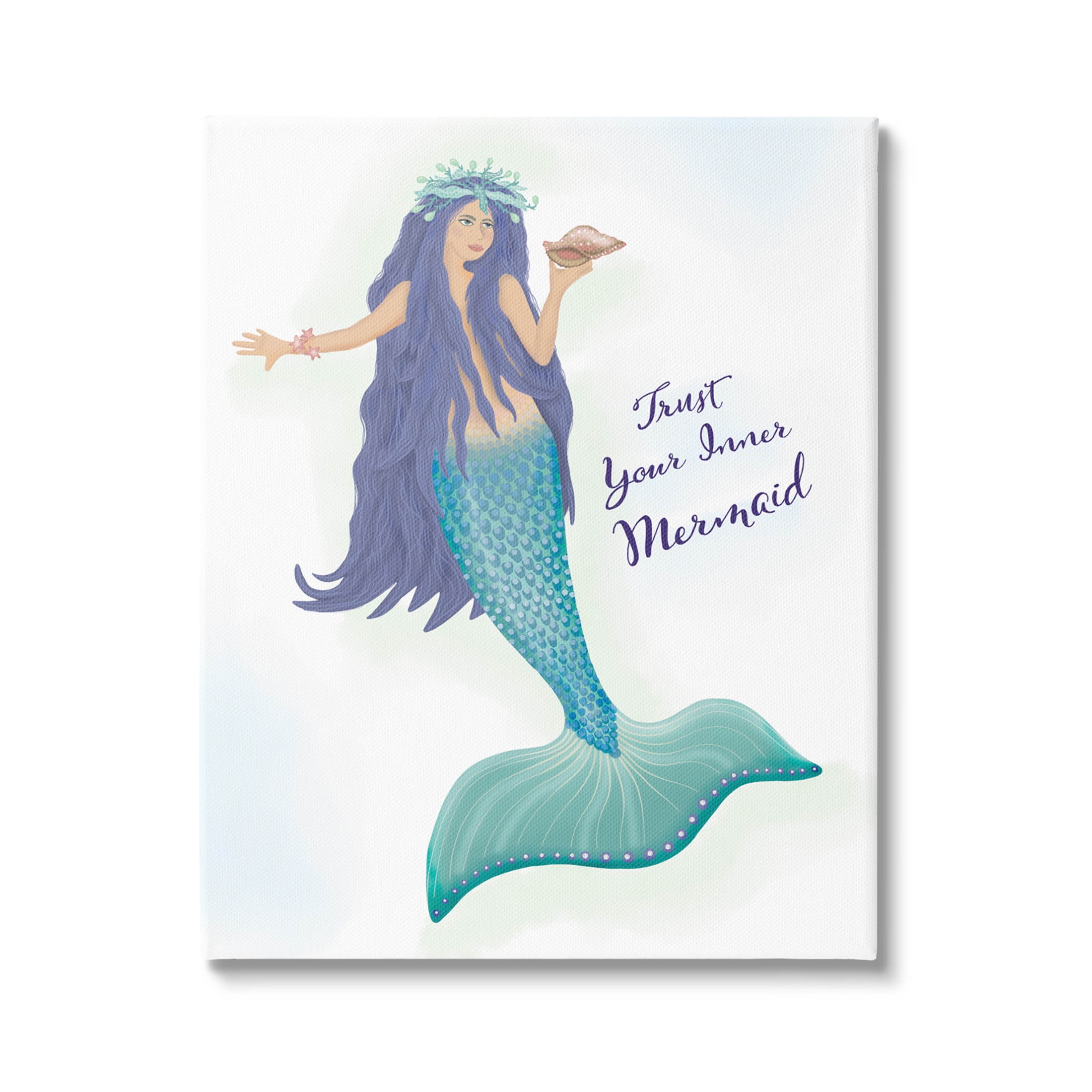 Trust Your Inner Mermaid Phrase Fairy Tales & Fantasy Graphic Art Gallery Wrapped Canvas Print Wall Art