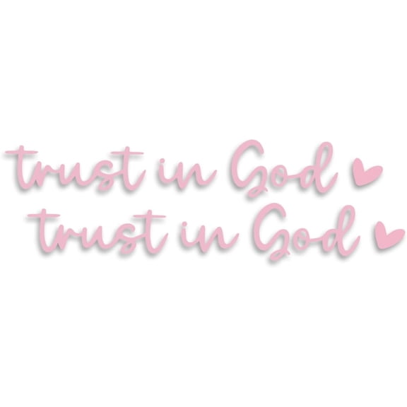 Trust in God Pink Heart Vinyl Sticker 2-Pack, Christian Faith Decal for Car Window, Rearview Mirror, Laptop, Water Bottle (0.6" x 3.9")