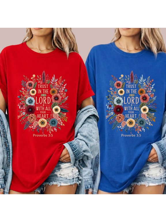 Trust in The Lord With All Your Heart Shirt, Jesus Shirt, Christian Shirts for Women, Religious Shirts for Women