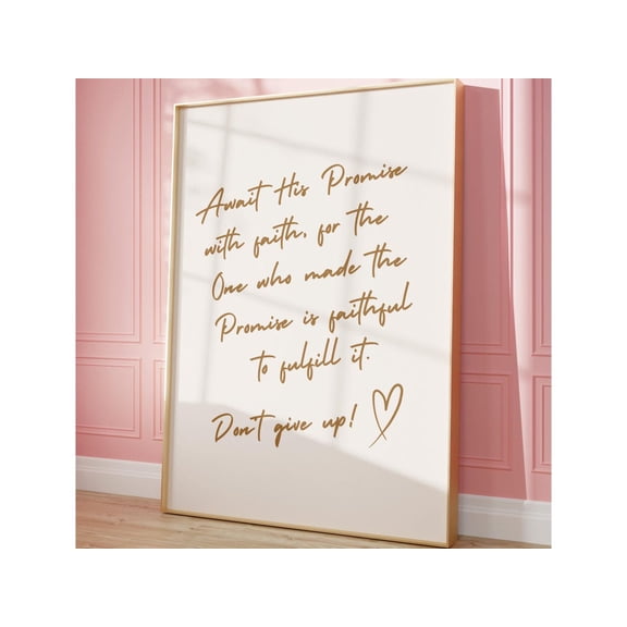 Trust in The Lord With All Your Heart War Room Prayer Decor Christian Motivation Art