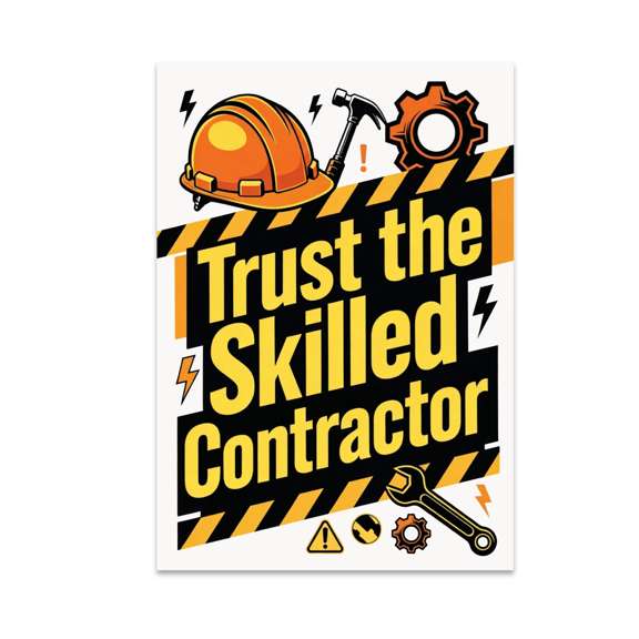 Trust the Skilled Contractor - Construction Enthusiast - 13x19 Poster Print