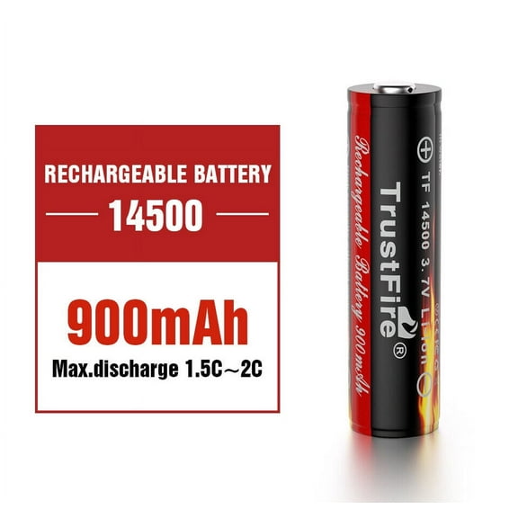 TrustFire 900mAh 14500 3.7V Li-ion Rechargeable With Protection Board Battery