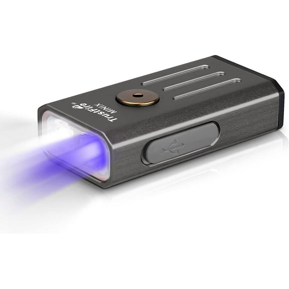 TrustFire Mini-X LED Keychain Flashlight, 320LM Small Torch,White+UV(365nm) Dual Light Mini EDC Light