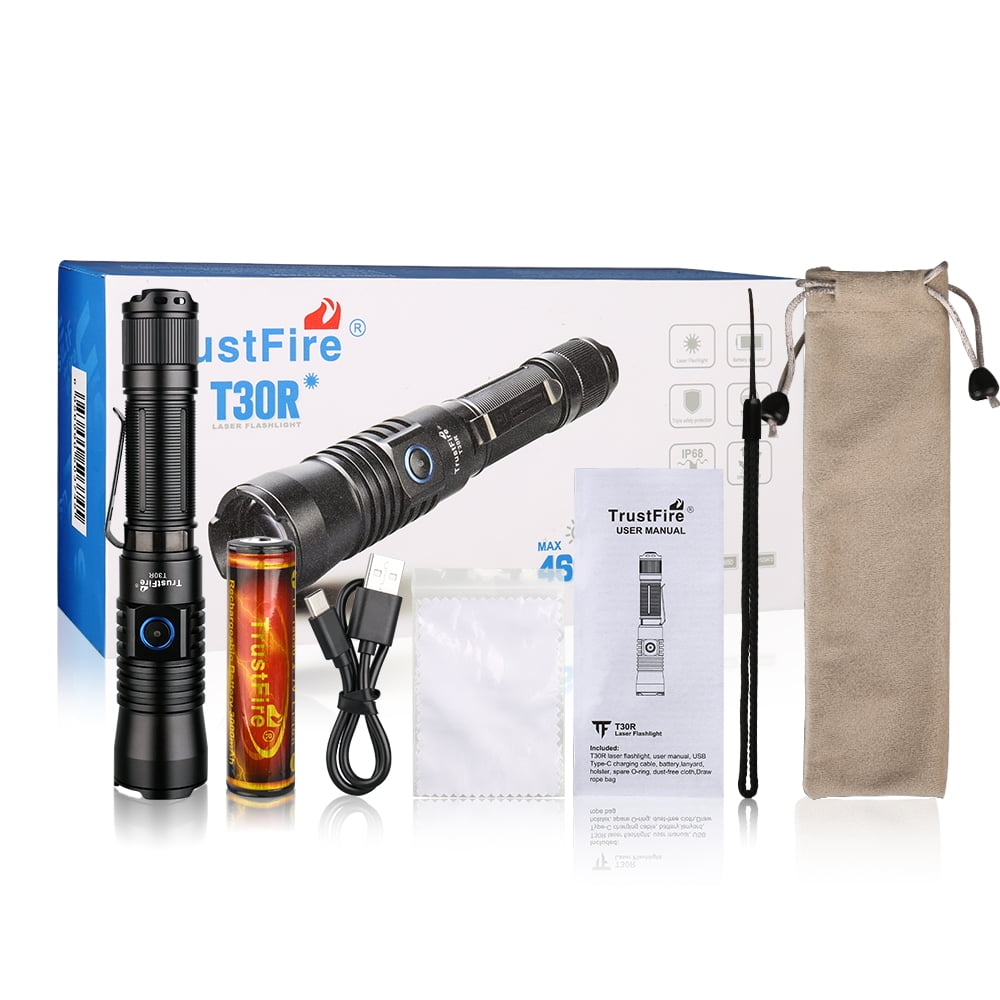 新品 TrustFire T30R LEP 照射距離1100m 460ルーメン TrustFire T30R Tactical High Charger Flashlight, 460 Lumens, USB
