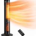 thumbnail image 1 of Ecotronic 1500W Electric Tower Space Heater, 36" PTC Ceramic Heater with Thermostat, Realistic Flame Effect, 3 Modes, 60° Oscillation, 12H Timer & Remote Control for Indoor Use, 1 of 7