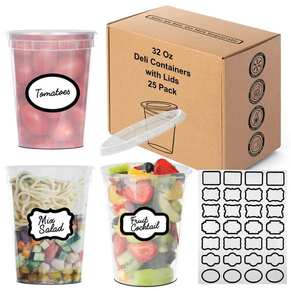 Trusted All Goods Clear 32oz BPA Free Plastic Food Storage Containers, 25 Count