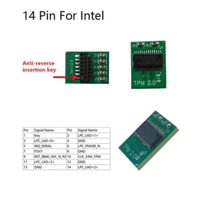 Trusted Platform Module 14 Pin TPM 2.0 Module for Intel