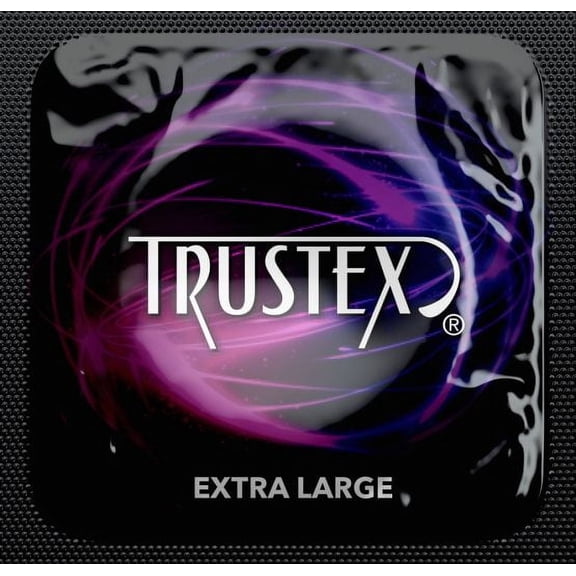 Trustex Extra Large Wider, Longer Lubricated Latex Condoms with a Silver Pocket Case-12 Count