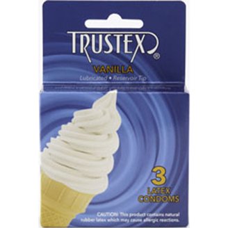 trustex lubricated condoms Trustex Chocolate Condoms 3-pack, Case of 72 main image 1