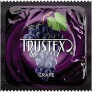 Trustex Grape Flavored Condoms + Silver Lunamax Pocket Case, Premium Lubricated Latex-24 Count