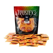 Trustex Ribbed & Studded, Latex Condoms, Contoured Shape Textured Condoms, Bag of 96