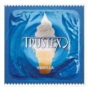Trustex Vanilla + Silver Lunamax Pocket Case, Premium Flavored Lubricated Latex Condoms-24 Count
