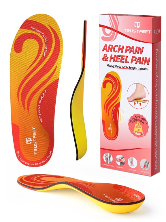 Plantar Fasciitis Relief Insoles for Arch Pain Relief,Heel Pain Relief,Flat Feet,250+lbs Heavy Duty Support Orthotics Inserts,Men Women High Arch Support Work Boot Shoe Insoles-E