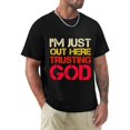 thumbnail image 1 of Trusting God Faith Graphic Religious Quote Christian Life Top Unisex T-Shirt, for men & women, up to size 5XL., 1 of 2