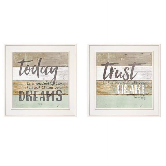 TrendyDecor4U Trusting In The Lord 2-Piece Vignette Wall Art V556-226G