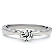 TRUSTMARK JEWELERS Trustmark 0.5ct Brilliant cut Ice on Fire CZ Stainless Steel Promise Friendship Ring, Maylene sz 8.0