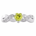 thumbnail image 1 of Trustmark 0.6ct Heart-cut Citrine Ice CZ Crossover Promise Ring sz 11, 1 of 1